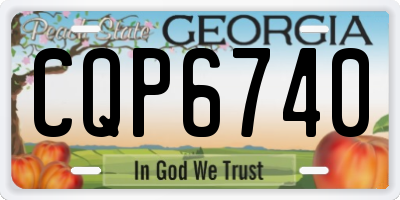 GA license plate CQP6740