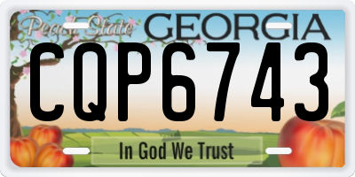 GA license plate CQP6743