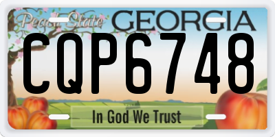 GA license plate CQP6748