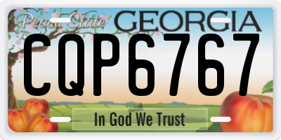 GA license plate CQP6767