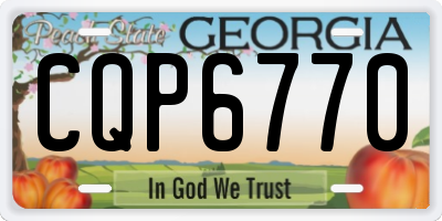 GA license plate CQP6770