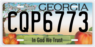 GA license plate CQP6773