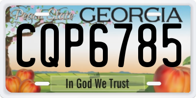 GA license plate CQP6785