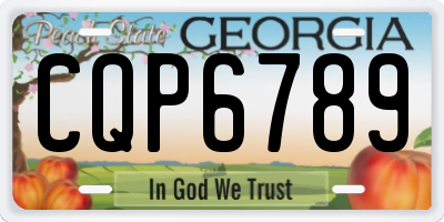 GA license plate CQP6789