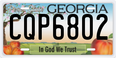 GA license plate CQP6802