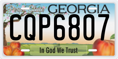 GA license plate CQP6807