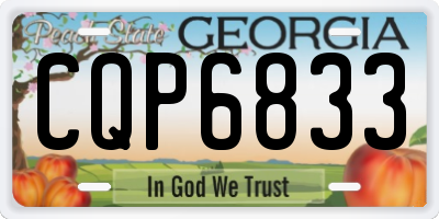 GA license plate CQP6833