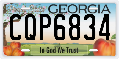 GA license plate CQP6834