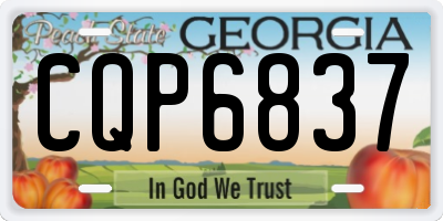 GA license plate CQP6837