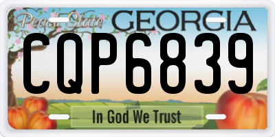 GA license plate CQP6839