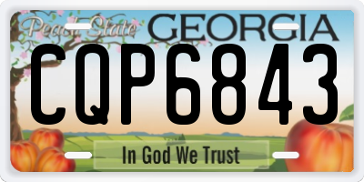 GA license plate CQP6843