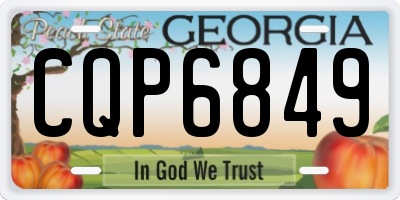 GA license plate CQP6849