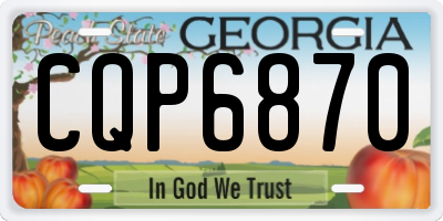 GA license plate CQP6870