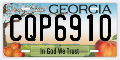 GA license plate CQP6910