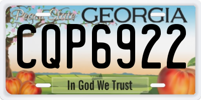 GA license plate CQP6922