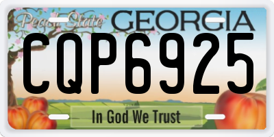 GA license plate CQP6925