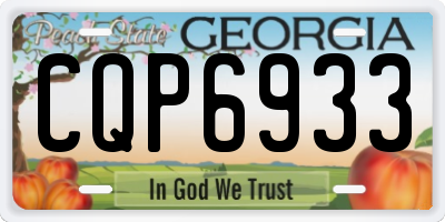 GA license plate CQP6933