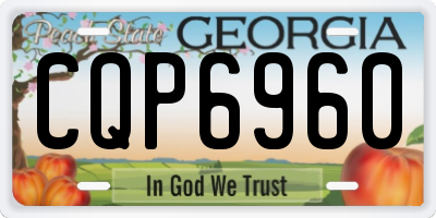 GA license plate CQP6960