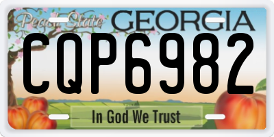 GA license plate CQP6982