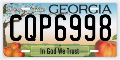 GA license plate CQP6998