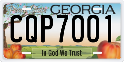 GA license plate CQP7001
