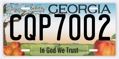 GA license plate CQP7002