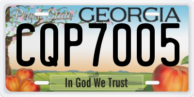 GA license plate CQP7005