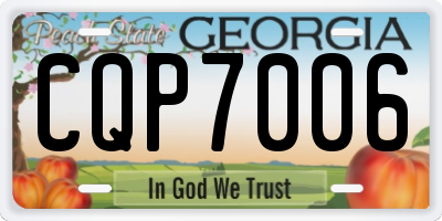 GA license plate CQP7006