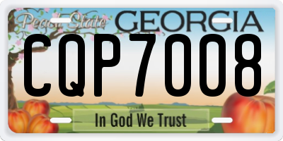 GA license plate CQP7008