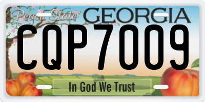 GA license plate CQP7009