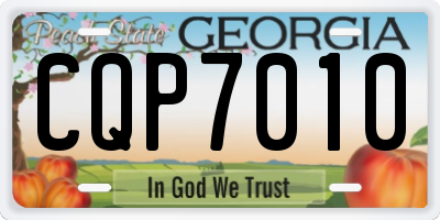 GA license plate CQP7010