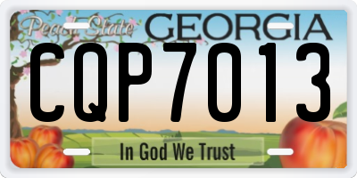 GA license plate CQP7013