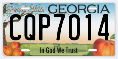 GA license plate CQP7014