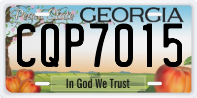 GA license plate CQP7015