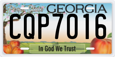 GA license plate CQP7016