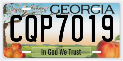 GA license plate CQP7019