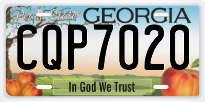 GA license plate CQP7020