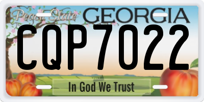 GA license plate CQP7022