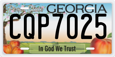 GA license plate CQP7025