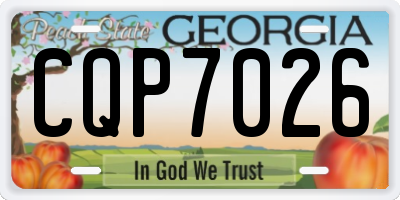GA license plate CQP7026