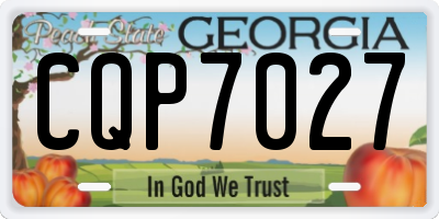 GA license plate CQP7027