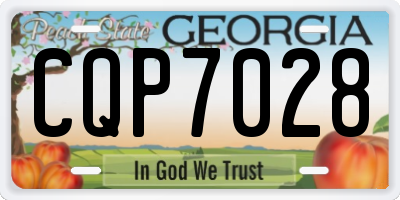 GA license plate CQP7028