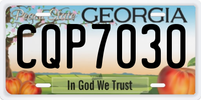 GA license plate CQP7030