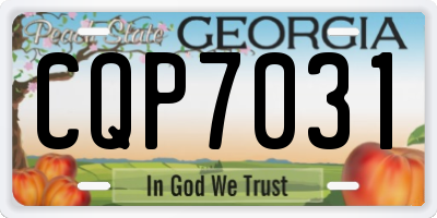 GA license plate CQP7031