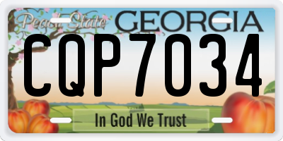 GA license plate CQP7034