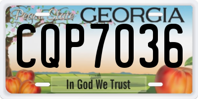 GA license plate CQP7036