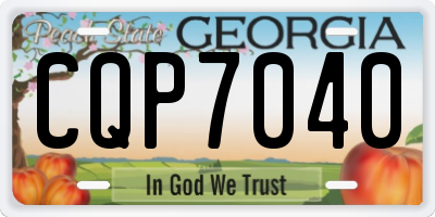 GA license plate CQP7040
