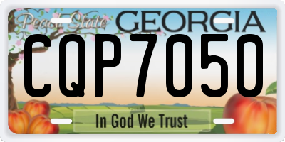 GA license plate CQP7050