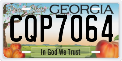 GA license plate CQP7064