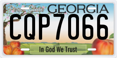GA license plate CQP7066